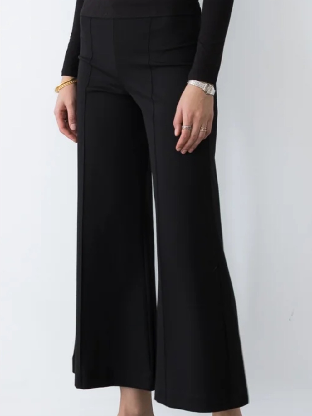 Ripley Rader Size 3 High-Waist Black Wide-Leg Pants